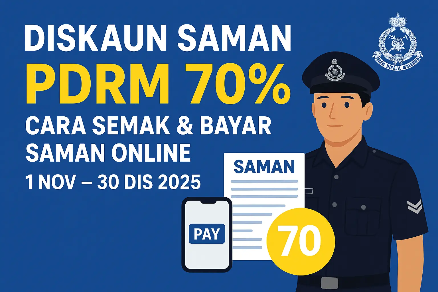 DISKAUN SAMAN PDRM 70%